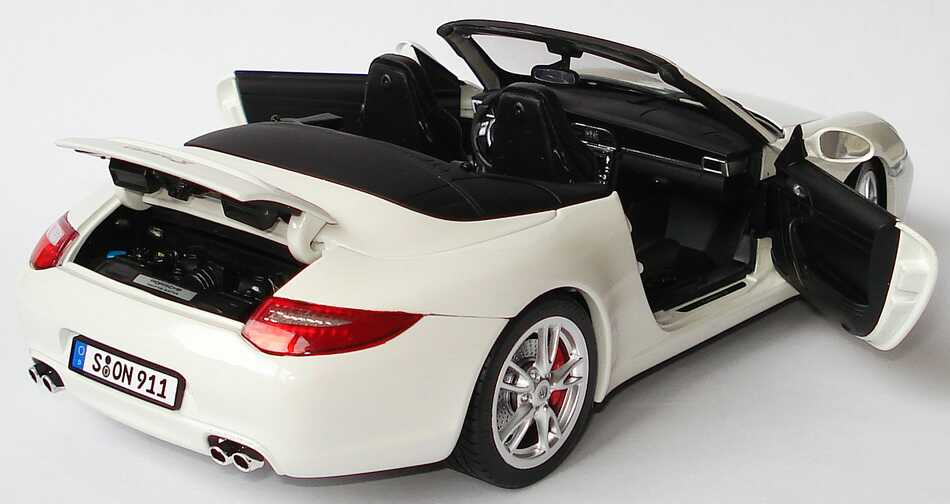 Foto 1:18 Porsche 911 Carrera S Cabrio (997, Modell 2009) carreraweiß Werbemodell Norev WAP02101318
