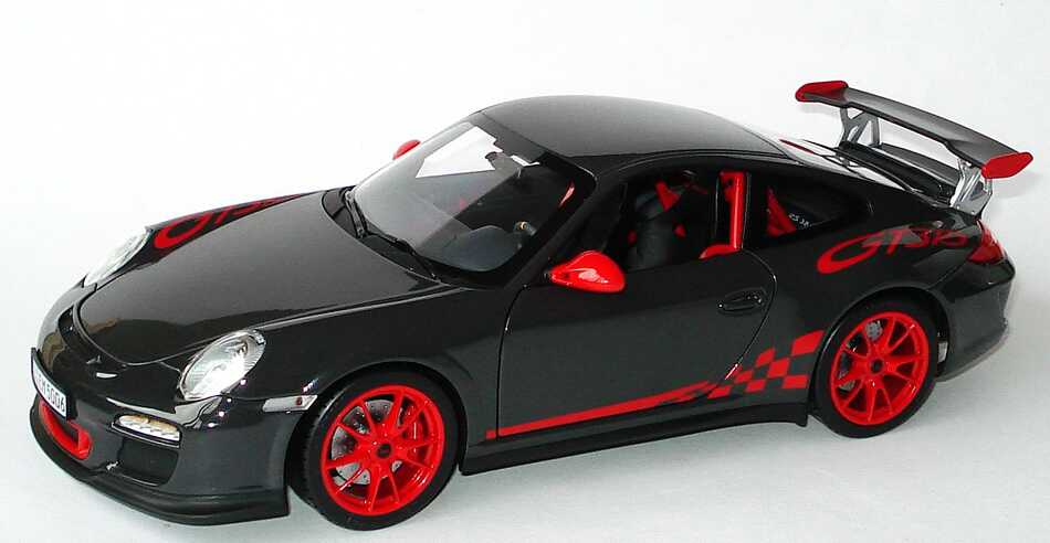 Foto 1:18 Porsche 911 GT3 RS (997, Modell 2009) grauschwarz/rot Werbemodell Norev WAP02101419