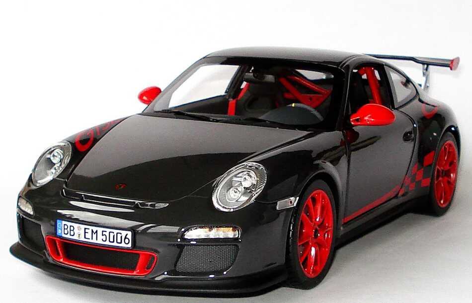Foto 1:18 Porsche 911 GT3 RS (997, Modell 2009) grauschwarz/rot Werbemodell Norev WAP02101419