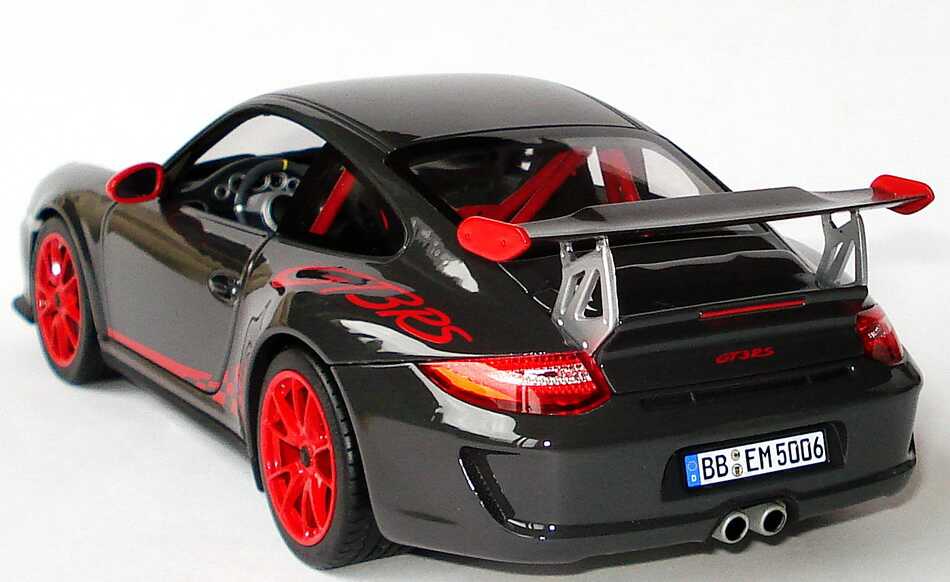 Foto 1:18 Porsche 911 GT3 RS (997, Modell 2009) grauschwarz/rot Werbemodell Norev WAP02101419