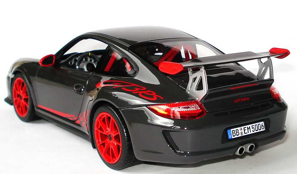 Foto 1:18 Porsche 911 GT3 RS (997, Modell 2009) grauschwarz/rot Werbemodell Norev WAP02101419