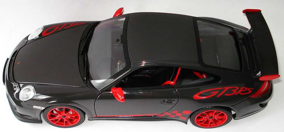 Foto 1:18 Porsche 911 GT3 RS (997, Modell 2009) grauschwarz/rot Werbemodell Norev WAP02101419