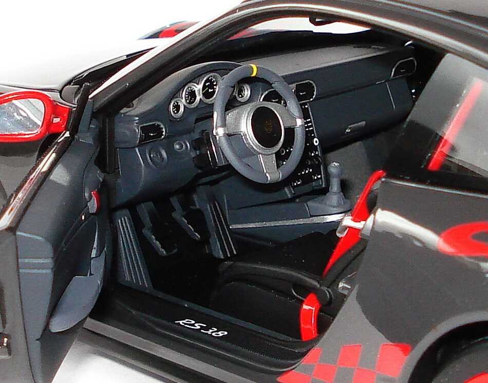 Foto 1:18 Porsche 911 GT3 RS (997, Modell 2009) grauschwarz/rot Werbemodell Norev WAP02101419