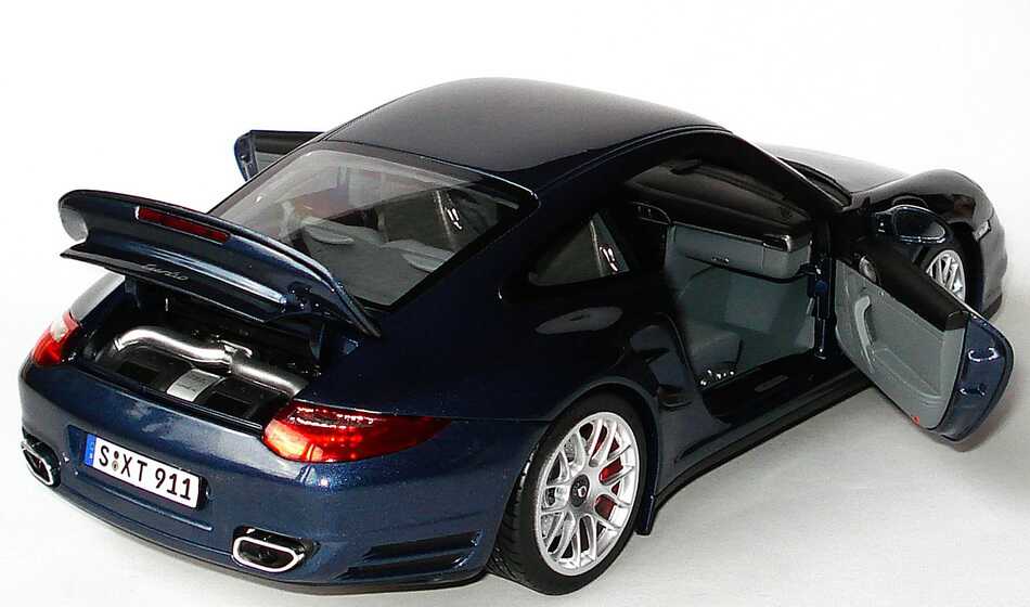 Foto 1:18 Porsche 911 Turbo 997 Modell 2010 dunkelblau-met. - Werbemodell - Norev WAP0210010A