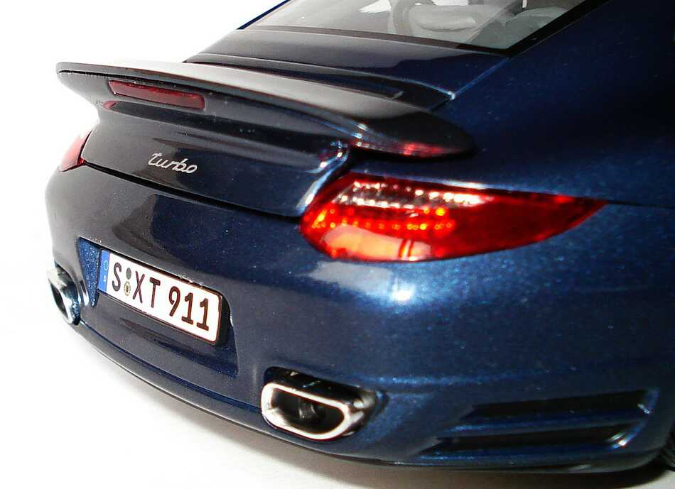 Foto 1:18 Porsche 911 Turbo 997 Modell 2010 dunkelblau-met. - Werbemodell - Norev WAP0210010A