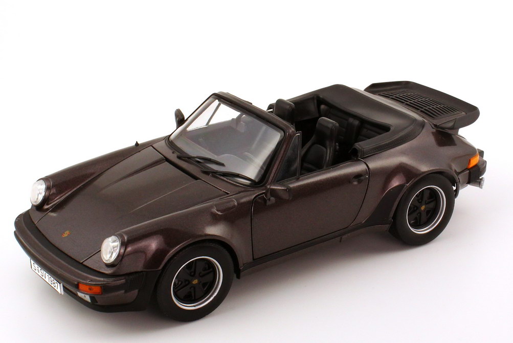 Foto 1:18 Porsche 911 turbo 3.3 Cabrio dunkel-braun-met. Norev 187514