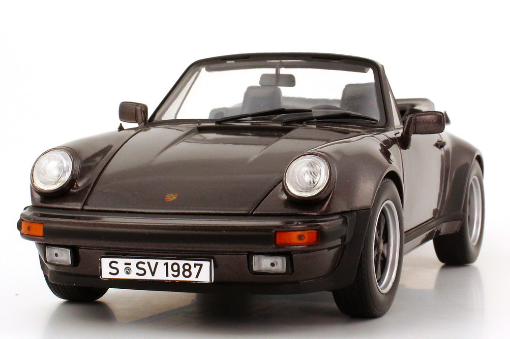 Foto 1:18 Porsche 911 turbo 3.3 Cabrio dunkel-braun-met. Norev 187514
