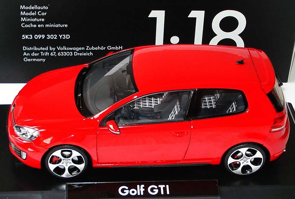 Foto 1:18 VW Golf VI GTI 3türig tornadorot Werbemodell Norev 5K3099302Y3D