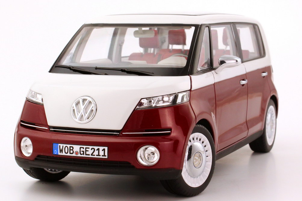 Foto 1:18 VW New Bulli concept rot-met./weiß-met. (Genfer Autosalon 2011)  Werbemodell Norev 7E9099302BL9