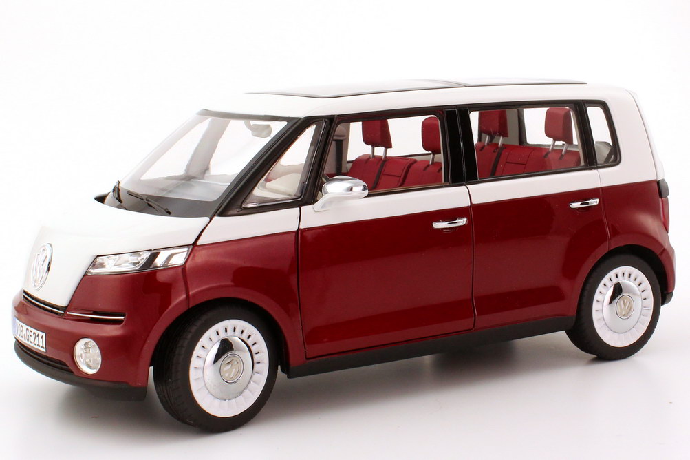 Foto 1:18 VW New Bulli concept rot-met./weiß-met. (Genfer Autosalon 2011)  Werbemodell Norev 7E9099302BL9
