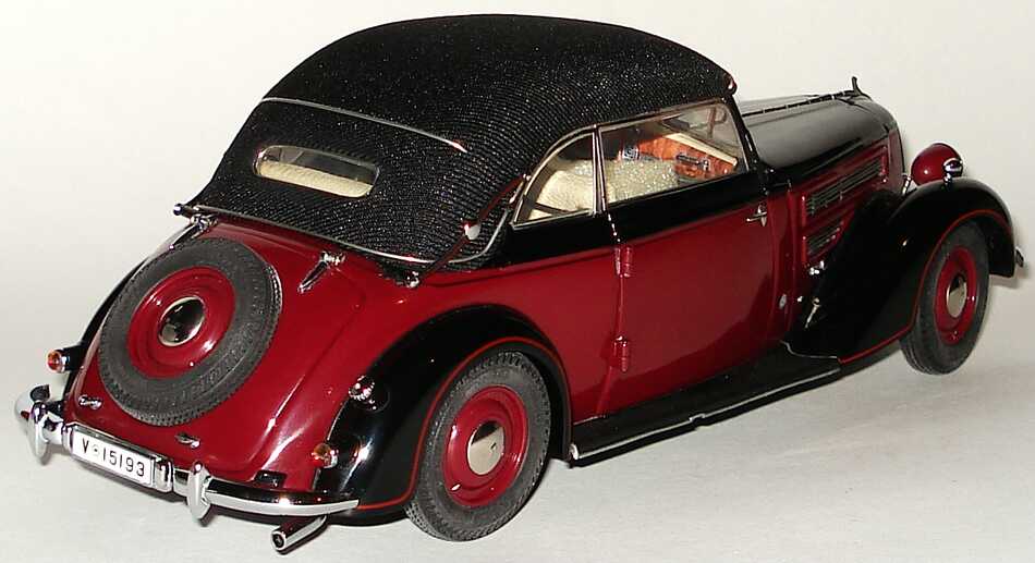 Foto 1:24 Audi 920 Cabriolet (1939) weinrot/schwarz Werbemodell CMC 5030300804