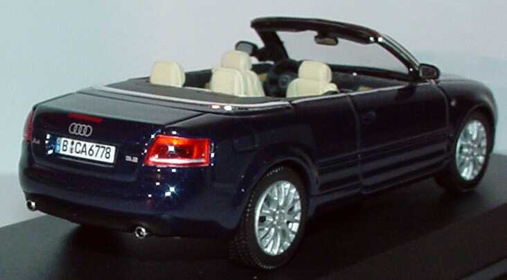 Foto 1:43 Audi A4 Cabrio (B6) Facelift 2005 moroblau-met. Werbemodell Norev 5010504323