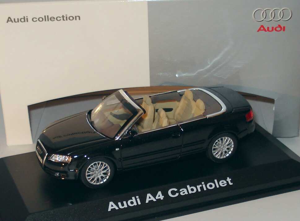 Foto 1:43 Audi A4 Cabrio (B6) Facelift 2005 phantomschwarz-met. Werbemodell Norev 5010504333