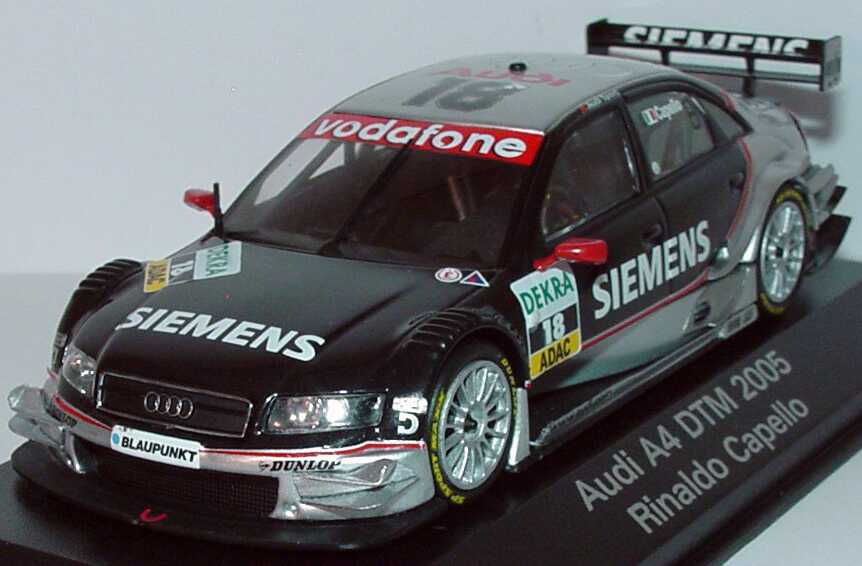 Foto 1:43 Audi A4 DTM 2005 Siemens Nr.18, Rinaldo Capello Werbemodell Minichamps 5020500603