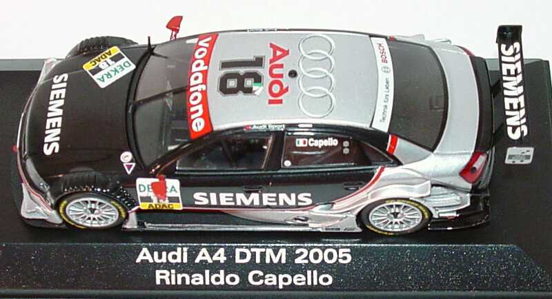 Foto 1:43 Audi A4 DTM 2005 Siemens Nr.18, Rinaldo Capello Werbemodell Minichamps 5020500603