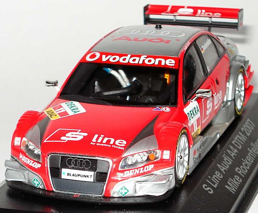 Foto 1:43 Audi A4 DTM 2007 Audi S Line Nr.11, Mike Rockenfeller Werbemodell Minichamps 5020700163