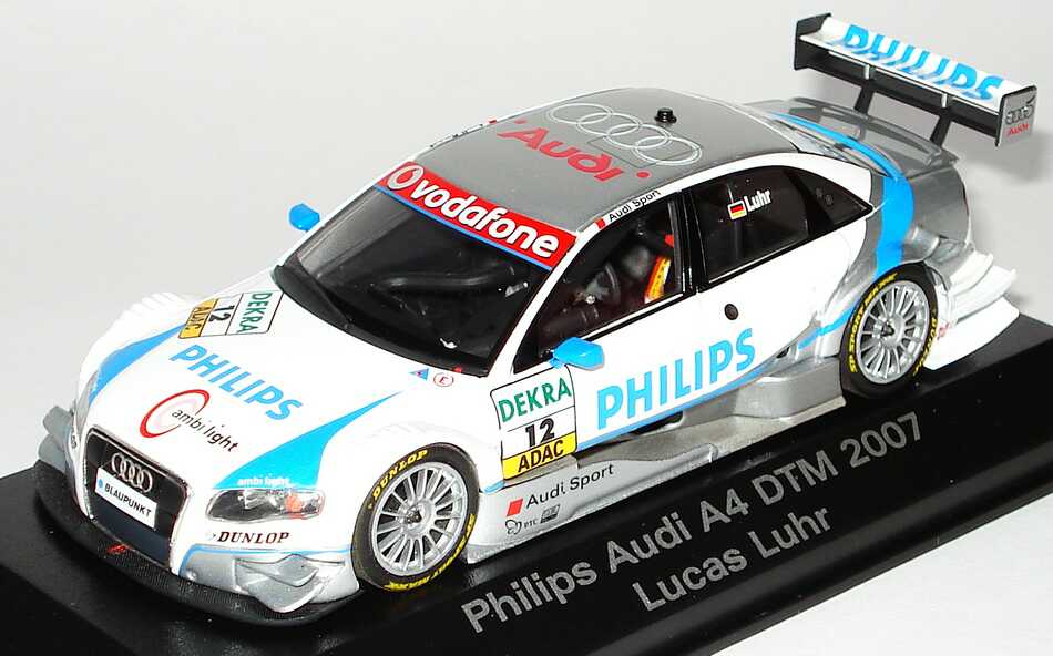 Foto 1:43 Audi A4 DTM 2007 Philips Nr.12, Lucas Luhr Werbemodell Minichamps 5020700173