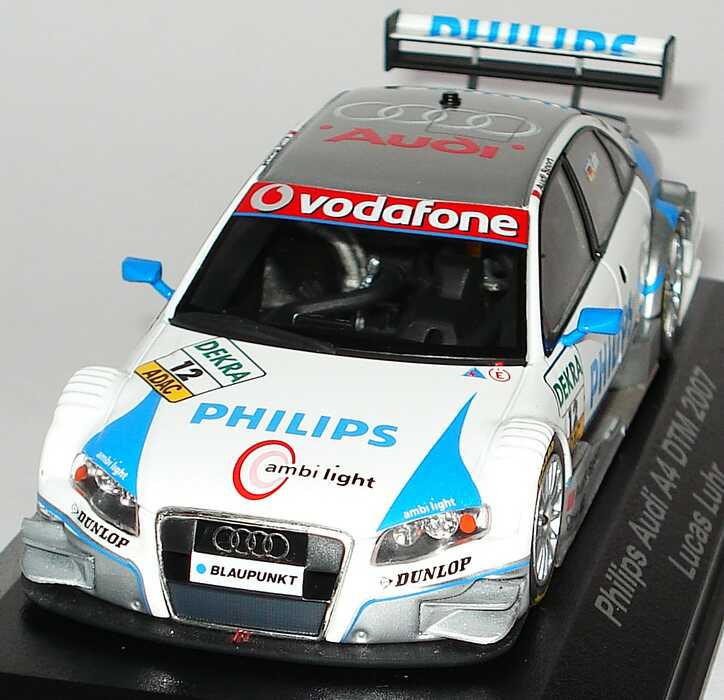 Foto 1:43 Audi A4 DTM 2007 Philips Nr.12, Lucas Luhr Werbemodell Minichamps 5020700173