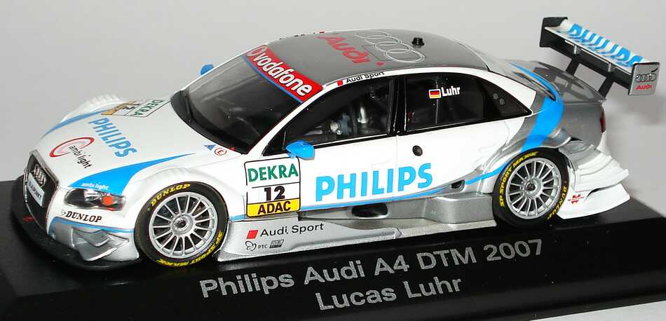 Foto 1:43 Audi A4 DTM 2007 Philips Nr.12, Lucas Luhr Werbemodell Minichamps 5020700173