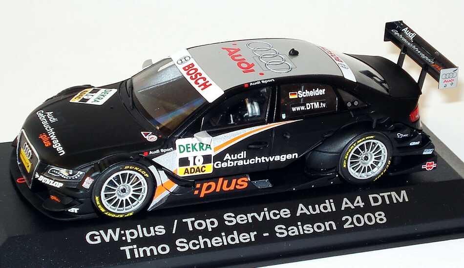 Foto 1:43 Audi A4 DTM 2008 Abt, GW:plus, Top Service Nr.10, Timo Scheider Werbemodell Minichamps 5020800113