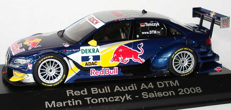 Foto 1:43 Audi A4 DTM 2008 Abt, Red Bull Nr.2, Martin Tomczyk Werbemodell Minichamps 5020800133