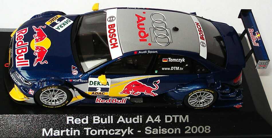 Foto 1:43 Audi A4 DTM 2008 Abt, Red Bull Nr.2, Martin Tomczyk Werbemodell Minichamps 5020800133