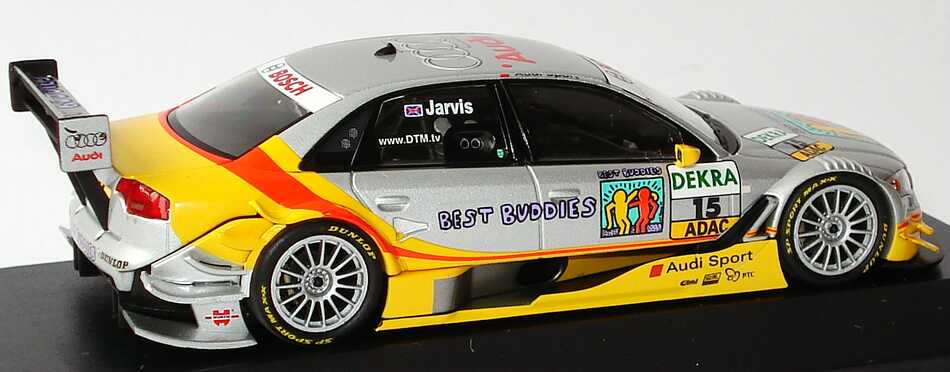 Foto 1:43 Audi A4 DTM 2008 (Modell 2007) Phoenix, Best Buddies Nr.15, Oliver Jarvis Werbemodell Minichamps 5020800183