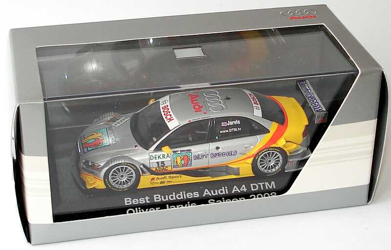 Foto 1:43 Audi A4 DTM 2008 (Modell 2007) Phoenix, Best Buddies Nr.15, Oliver Jarvis Werbemodell Minichamps 5020800183