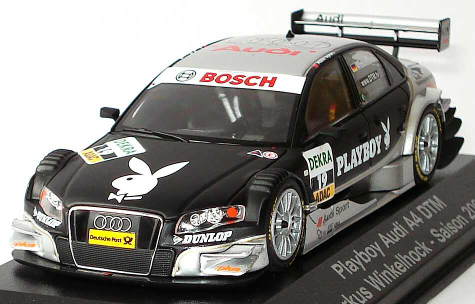 Foto 1:43 Audi A4 DTM 2008 (Modell 2007) Rosberg, Playboy Nr.19, Markus Winkelhock Werbemodell Minichamps 5020800153