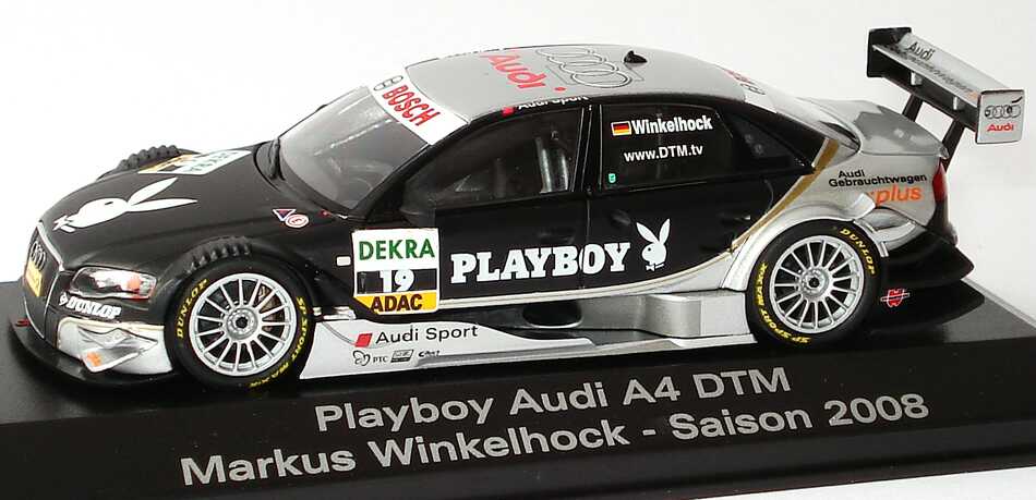 Foto 1:43 Audi A4 DTM 2008 (Modell 2007) Rosberg, Playboy Nr.19, Markus Winkelhock Werbemodell Minichamps 5020800153
