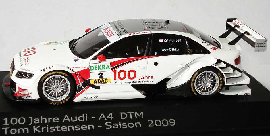 Foto 1:43 Audi A4 DTM 2009 Abt, 100 Jahre Audi Nr.2, Tom Kristensen Werbemodell Spark 5020900133