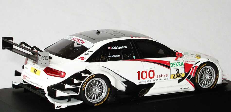 Foto 1:43 Audi A4 DTM 2009 Abt, 100 Jahre Audi Nr.2, Tom Kristensen Werbemodell Spark 5020900133