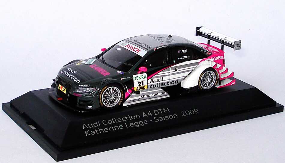 Foto 1:43 Audi A4 DTM 2009 (Modell 2008) Abt, Audi Collection Nr.21, Katherine Legge Werbemodell Spark 5020900193