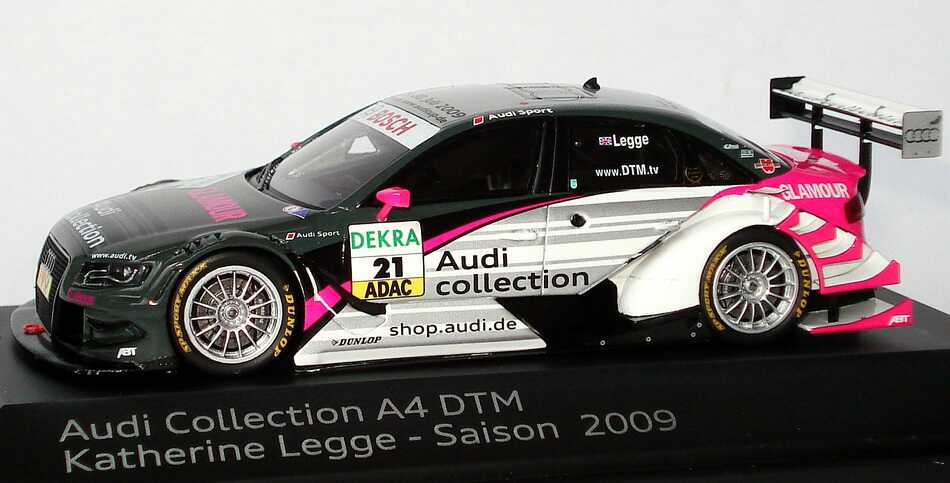 Foto 1:43 Audi A4 DTM 2009 (Modell 2008) Abt, Audi Collection Nr.21, Katherine Legge Werbemodell Spark 5020900193