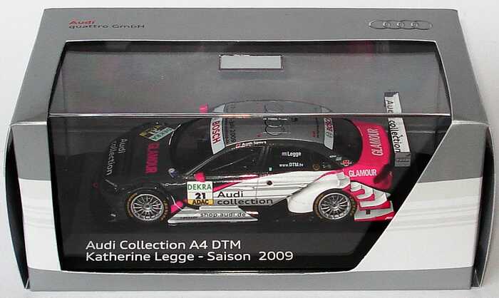 Foto 1:43 Audi A4 DTM 2009 (Modell 2008) Abt, Audi Collection Nr.21, Katherine Legge Werbemodell Spark 5020900193