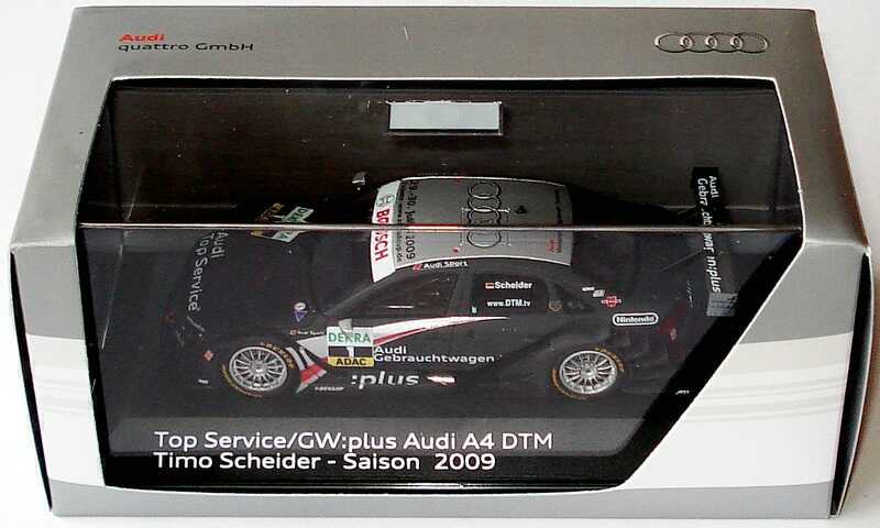 Foto 1:43 Audi A4 DTM 2009 Abt, GW:plus, Top Service Nr.1, Timo Scheider Werbemodell Spark 5020900113