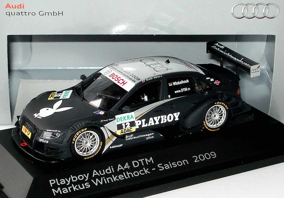 Foto 1:43 Audi A4 DTM 2009 (Modell 2008) Rosberg, Playboy Nr.12, Markus Winkelhock Werbemodell Spark 5020900163