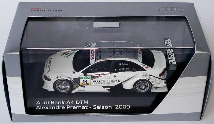 Foto 1:43 Audi A4 DTM 2009 (Modell 2008) Phoenix, Audi Bank Nr.14, Alexandre Prémat Werbemodell Spark 5020900183