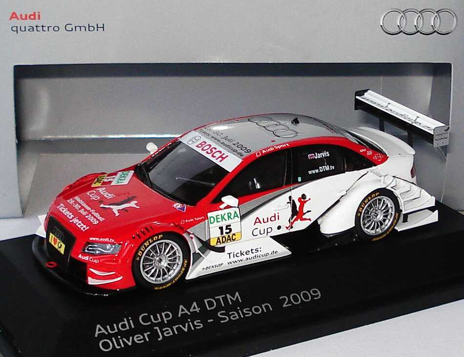 Foto 1:43 Audi A4 DTM 2009 (Modell 2008) Phoenix, Audi Cup Nr.15, Oliver Jarvis Werbemodell Spark 5020900173
