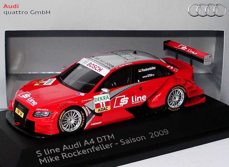 Foto 1:43 Audi A4 DTM 2009 (Modell 2008) Rosberg, Audi S-Line Nr.11, Mike Rockenfeller Werbemodell Spark 5020900153