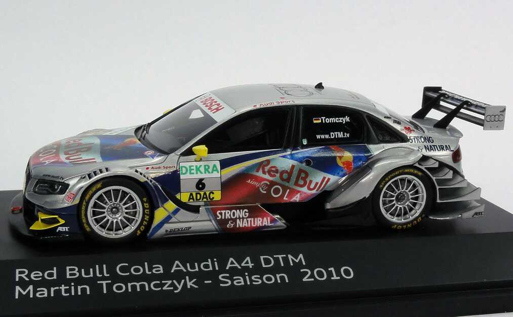 Foto 1:43 Audi A4 DTM 2010 Abt, Red Bull Cola Nr.6, Martin Tomczyk Werbemodell Spark 5021000133