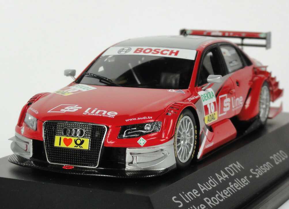 Foto 1:43 Audi A4 DTM 2010 Phoenix, S line Nr.10, Mike Rockenfeller Werbemodell Spark 5021000163