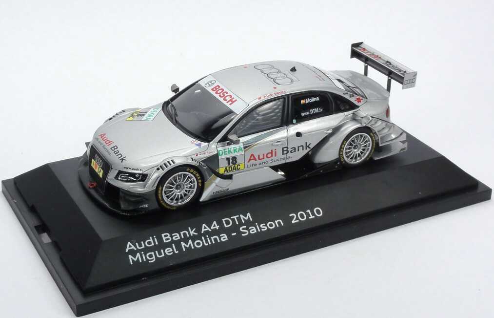 Foto 1:43 Audi A4 DTM 2010 Rookie Team Abt, Audi Bank Nr.19, Miguel Molina Werbemodell Spark 5021000193