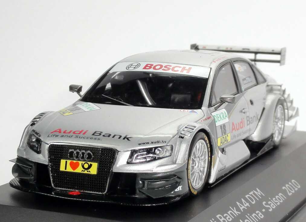 Foto 1:43 Audi A4 DTM 2010 Rookie Team Abt, Audi Bank Nr.19, Miguel Molina Werbemodell Spark 5021000193