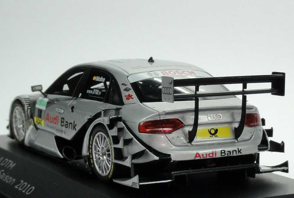 Foto 1:43 Audi A4 DTM 2010 Rookie Team Abt, Audi Bank Nr.19, Miguel Molina Werbemodell Spark 5021000193