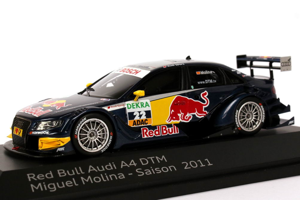 Foto 1:43 Audi A4 DTM 2011 Abt, Red Bull Nr.22, Miguel Molina Werbemodell Spark 5021100263