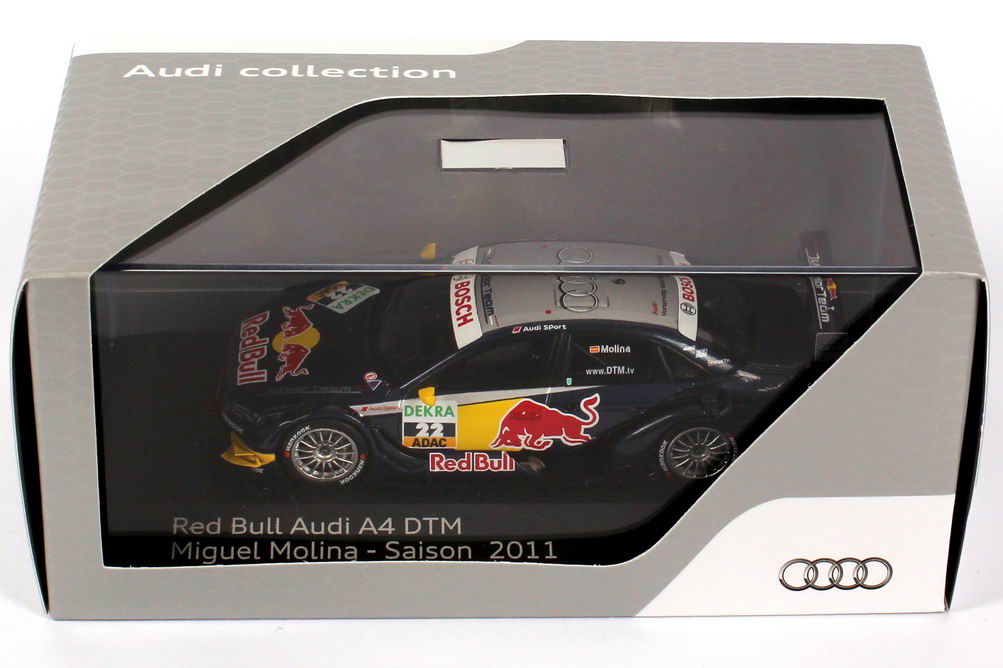 Foto 1:43 Audi A4 DTM 2011 Abt, Red Bull Nr.22, Miguel Molina Werbemodell Spark 5021100263