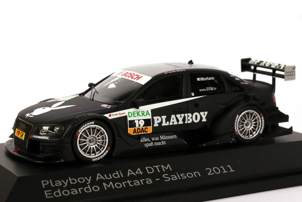 Foto 1:43 Audi A4 DTM 2011 Rosberg, Playboy Nr.19, Edoardo Mortara Werbemodell Spark 5021100273