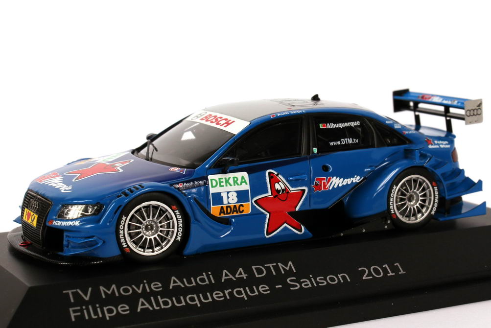 Foto 1:43 Audi A4 DTM 2011 Rosberg, TV Movie Nr.18, Filipe Albuquerque Werbemodell Spark 5021100283