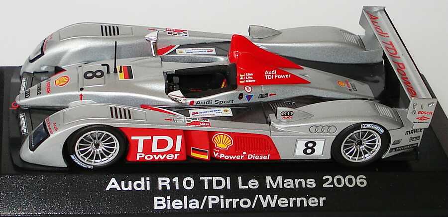 Foto 1:43 Audi R10 TDI 24h von Le Mans 2006 Nr.8 Biela/Pirro/Werner Werbemodell Siegerfahrzeug Minichamps 5020601023
